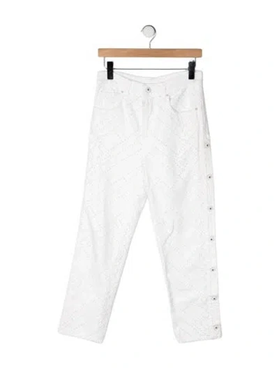 Pre-owned Simkhai High-rise Straight Leg Jeans In Neutrals/white