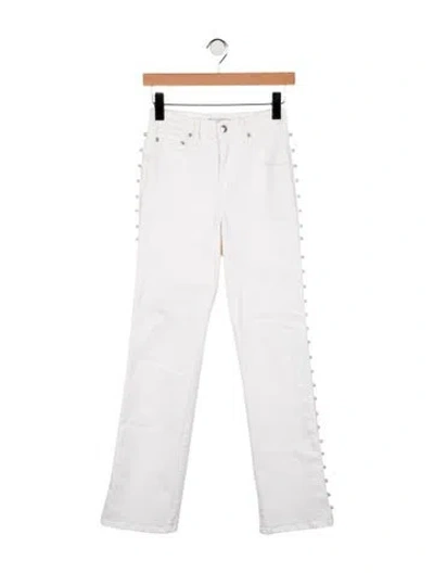 Pre-owned Simkhai High-rise Straight Leg Jeans In White