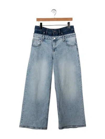 Pre-owned Simkhai High-rise Wide Leg Jeans In Blue