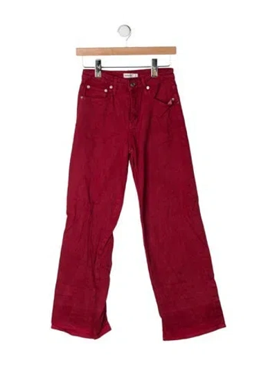 Pre-owned Simkhai High-rise Wide Leg Jeans In Red