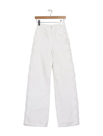 Pre-owned Simkhai High-rise Wide Leg Jeans In White