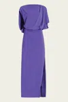 Simkhai Hollins Asymmetric Cape Gown In Ultra Violet