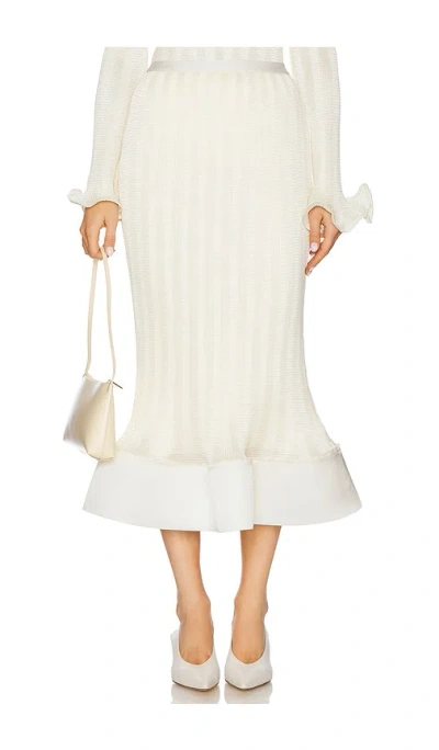Simkhai Hollis Midi Skirt In White