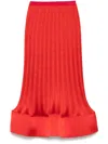 Simkhai Pleated Hollis Midi Skirt In Red