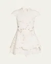 Simkhai Holloway Embroidered Mini Dress In White