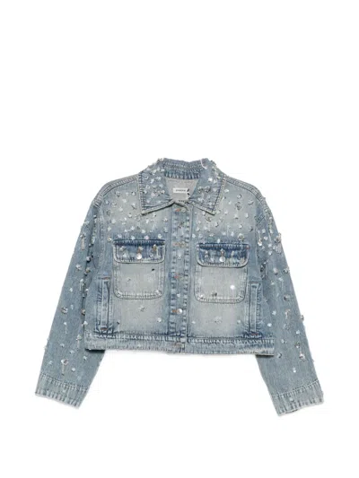 Simkhai Hollywood Embellished Chest-pocket Jacket In Blue