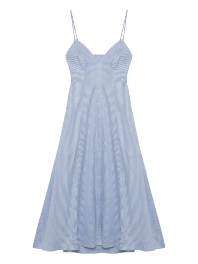 Simkhai Honor Button-front Midi Dress In Blue