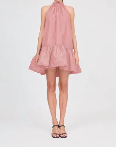Simkhai Hope Taffeta Bow Tie Mini Dress In Dusty Rose In Pink
