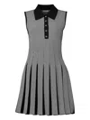 Simkhai Houndstooth-pattern Pleated Dress In Black