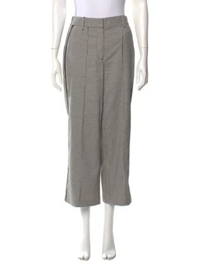 Pre-owned Simkhai Houndstooth Print Wide Leg Pants In Black