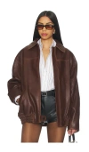 Simkhai Huntington Oversized Jacket Distressed Chocolate In Brown