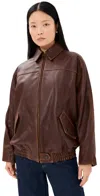 Simkhai Huntington Oversized Jacket Distressed Chocolate In Brown