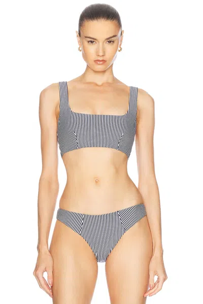 Simkhai Huxley Seamed Bikini Top In Midnight Stripe