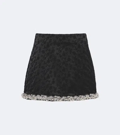 Simkhai Idina Embellished Floral Miniskirt In Black