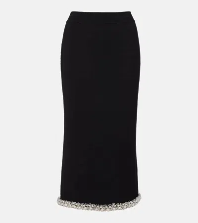 SIMKHAI IDINA EMBELLISHED KNITTED PENCIL SKIRT