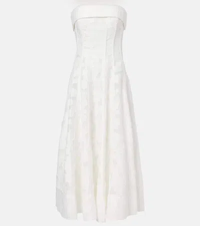 Simkhai Imogen Jacquard Bustier Dress In White