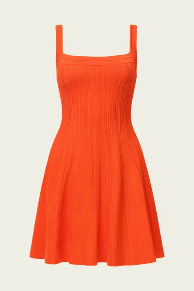 Simkhai Indie Knit Mini Dress In Lobster In Orange