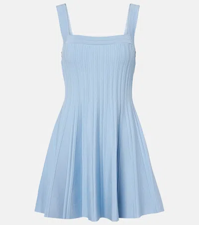 Simkhai Indie Ribbed-knit Minidress In Blue