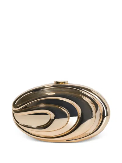 Simkhai Inez Sculpted Clutch In Gold