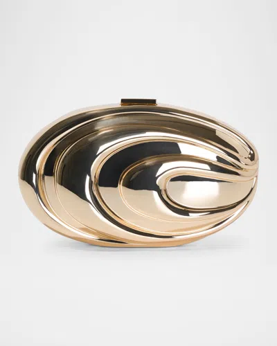 Simkhai Inez Sculptural Metal Clutch Bag In Gold