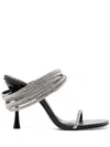 Simkhai Infinity 90mm Crystal-embellished Leather Sandals In Black