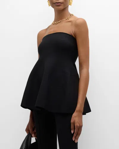 SIMKHAI IOANNA STRAPLESS PEPLUM TOP