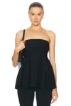 Simkhai Ioanna Strapless Peplum Top In Black