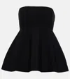 Simkhai Ioanna Strapless Peplum Top In Schwarz