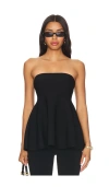 Simkhai Ioanna Strapless Peplum Top In Black