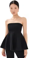 Simkhai Ioanna Strapless Peplum Top In Black
