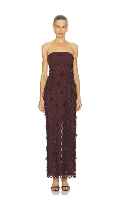 Simkhai Iridessa Bustier Gown In Brown