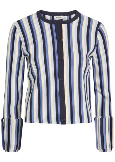 Simkhai Iris Striped Knit Cardigan In Blue