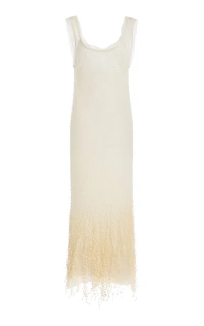 Simkhai Irisa Beaded Lace Midi Dress In White