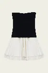 Simkhai Isabelle Taffeta Knit Mini Dress In Black Multi In Multi