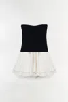 Simkhai Isabelle Taffeta Knit Mini Dress In Black/multi In Multi