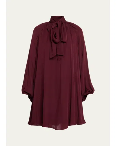 Simkhai Isobel Silk Mini Dress In Burgundy