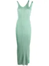 Simkhai Ivette Metallic-rib Mididdress In Green