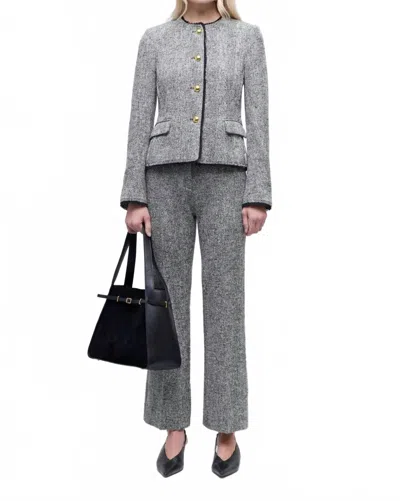 Simkhai Ivie Herringbone Blazer In Black White In Gray