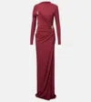 Simkhai Izadora Ruched Maxi Dress In Burgundy