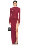 Simkhai Womens Cranberry Izadora Draped Stretch-woven Midi Dress Xs In Burgundy