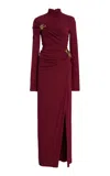Simkhai Izadora Embellished Jersey Gown In Burgundy