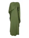 Simkhai Womens Olive Izel Caped Satin Maxi Gown In Green