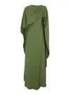 Simkhai Womens Olive Izel Caped Satin Maxi Gown In Green