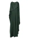 Simkhai Izel Cape-effect Satin Gown In Green
