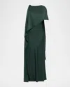 Simkhai Izel High-neck Column Cape Gown In Green