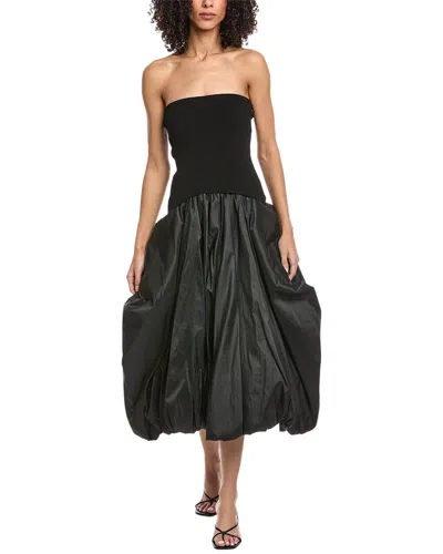 Simkhai Izzy Strapless Midi Bubble Dress In Black