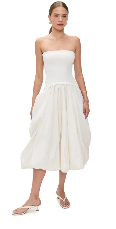 Simkhai Izzy Midi Dress Ivory In White