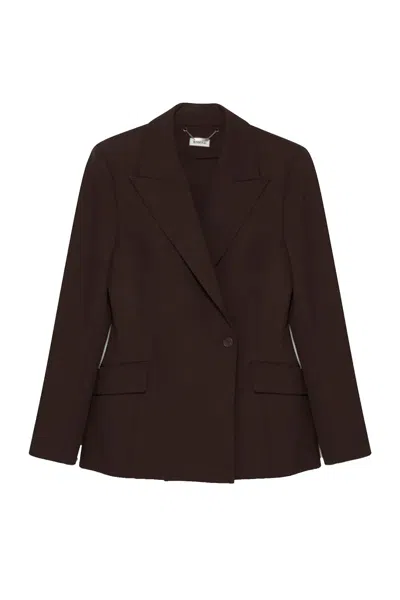 Simkhai Long-sleeved Suit Jacket In Brown