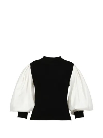 Simkhai Jackie Satin-sleeve Top In Black