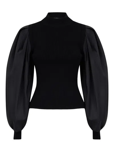 Simkhai Jackie Taffeta Top In Black